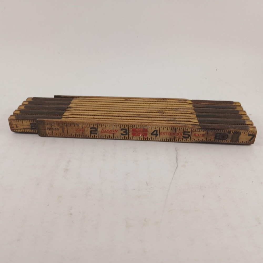 Vintage Lufkin Folding Ruler 72" Inches Long Wooden Good Condition!